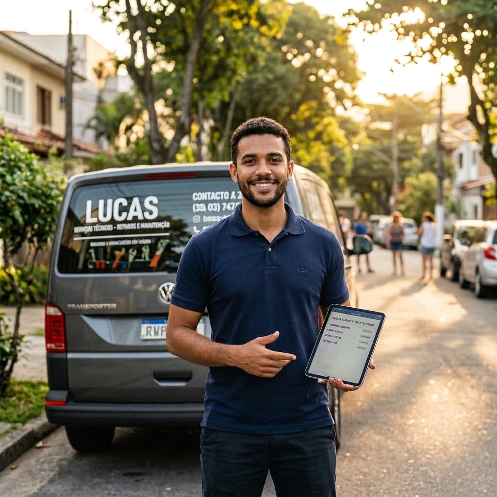 Empreendedor brasileiro de negócio local